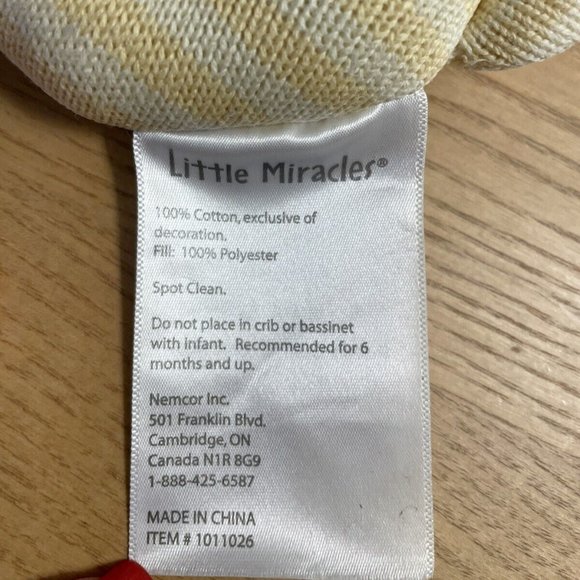 Little Miracles Rattle Plush Baby Chick Duck Yellow Knit Stuffed Animal Lovey - Picture 3 of 6